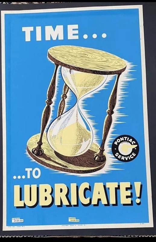 1955 Old Original Vintage Pontiac  Poster 38x25 Car Auto Lube Service Repairs