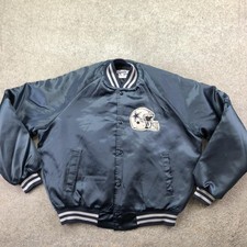 Vintage Dallas Cowboys Jacket Mens Large Blue NFL Football Satin Chalk Line 90s