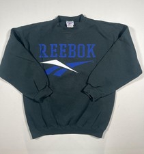 Vintage Reebok Sweatshirt Mens Large Green Fleece Crewneck Big Logo USA 90s