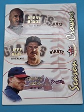 2002 Fleer #6 SC Barry Bonds / Jeff Kent / Chipper Jones Season Crowns EX