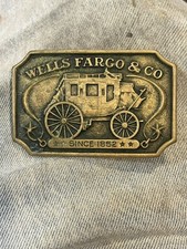 - Belt Buckle Vintage Brass 70’s Wells Fargo & Co. Since 1852