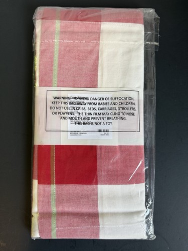 Crate & Barrel Table Runner Red Plaid Holiday Runner Size 14”x 90” - Picture 4 of 4
