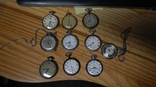Paket 6 Herren Taschenuhr Sammlung Mechanisch 10 Stück Alte Kein Replik Schrott