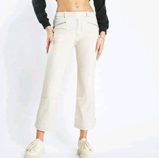 Ivory Biker Style Trousers Size 8