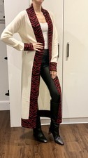 Madeleine Thompson - The Anita Cardigan - Creme / Schwarz & Rot Zebramuster - M