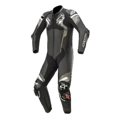 ALPINESTARS ATEM V4 1 TEILIGE LEDER MOTORRAD RENNKOMBI SCHWARZ / WEISS / GRAU