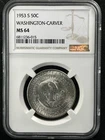 Photo of a 1953-S Washington Carver Commemorative from an eBay listing that sold on Jun 27, 2026
