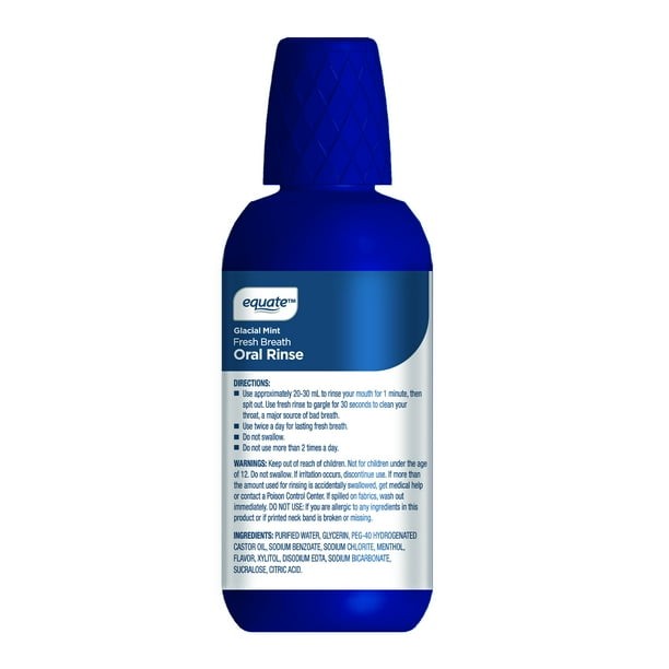 Equate Glacial Mint Fresh Alcohol-Free Oral Rinse, 16 fl oz
