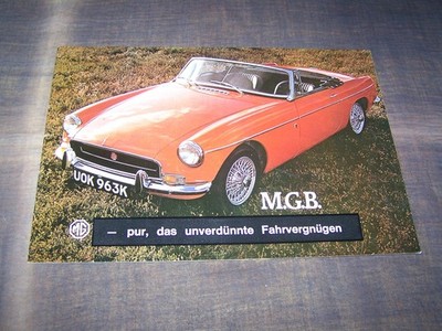 TOPRARITÄT Herrlicher Prestige Prospekt MG MGB von 1971 !!!