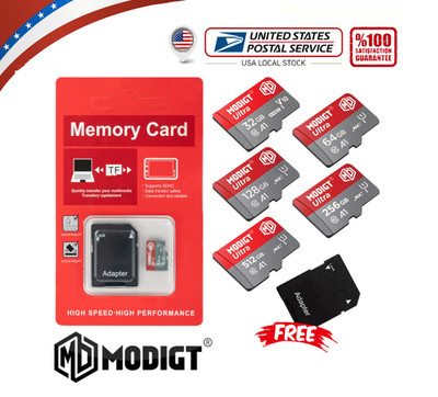 Micro SD Card 32GB 64GB 128GB 256GB Class 10 Flash Memory Card TF W/Adapter Lot