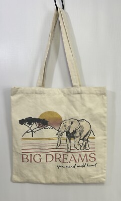 IVORY ELLA Cloth Tote/Shopping Bag  Big Dreams, Open Mind, Wild Heart 