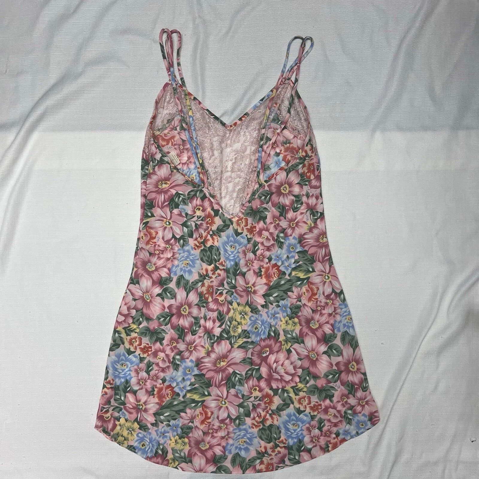 UNDERCOVER Abito Victoria's Secret vintage etichetta oro floreale chemise slip pizzo taglia small