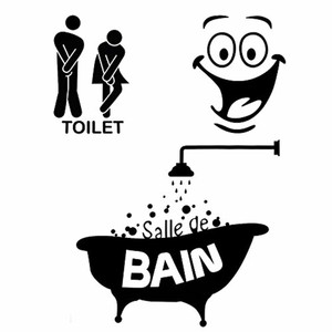 Foonii 3 PCS Autocollant Mural, Toilette/salle de bain/Baignoire Porte Autocolla