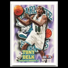 Tony Delk #21 1997 Hoops Charlotte Hornets Basketball Card NBA NM