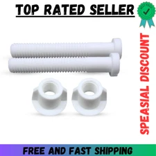 Toilet Seat Screws Hinge Bolt & Nut Kit - Durable Plastic Toilet Seat Accessorie