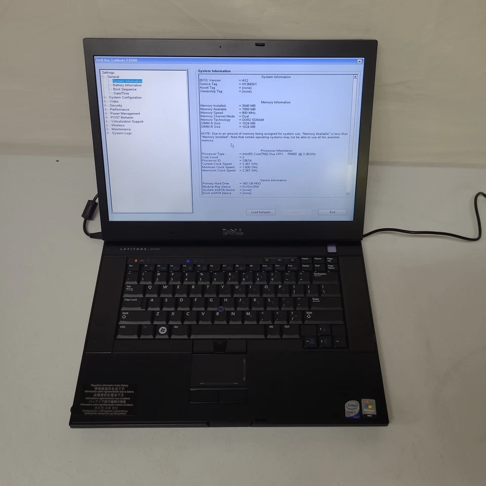 Laptop Dell Latitude E6500 P8400 2.26GHz 160GB HDD SIN SISTEMA OPERATIVO COMO SE LEE 15.3" Wi-Fi Foto 3 de 4