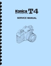 Konica Autoreflex T4 Service  Repair Manual Reprint