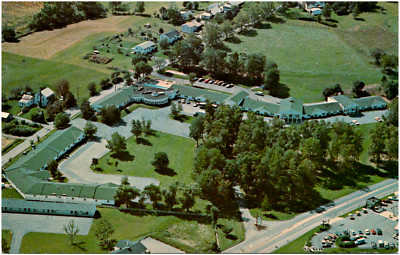 Colonial Motor Lodge Aerial View Denver Pennsylvania PA 1970s Chrome Postcard