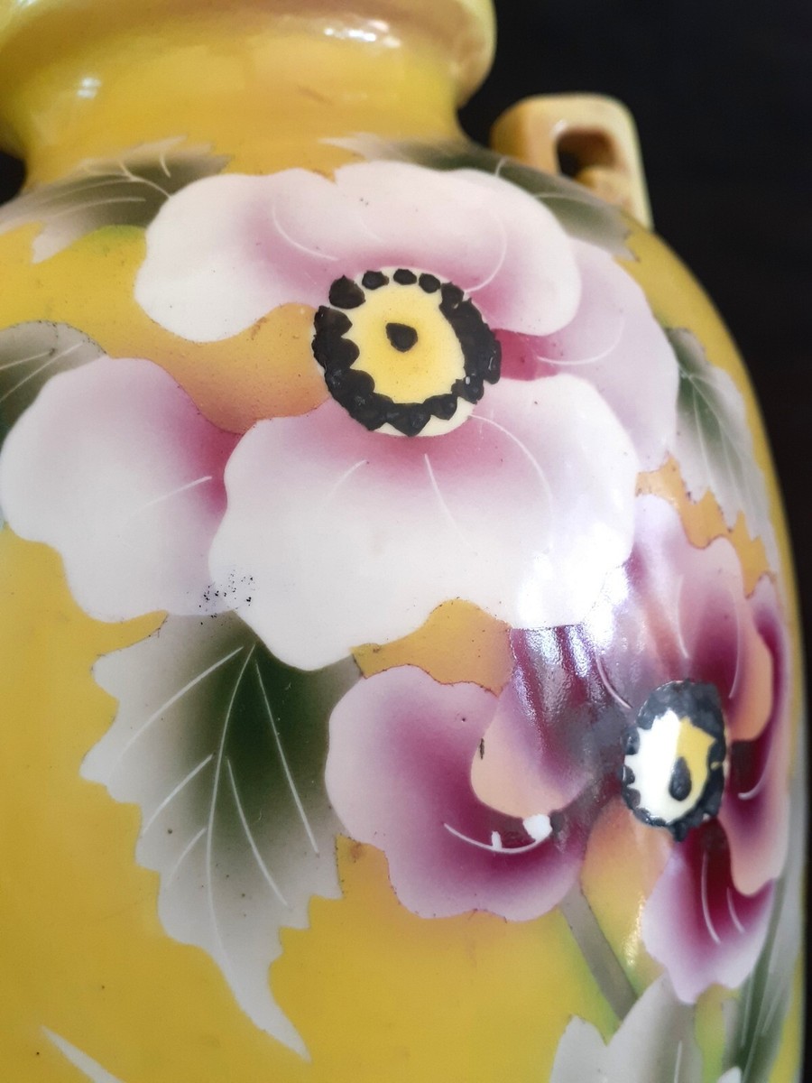 Antique Royal Nippon Nishiki Japanese hand painted enamelled vase
