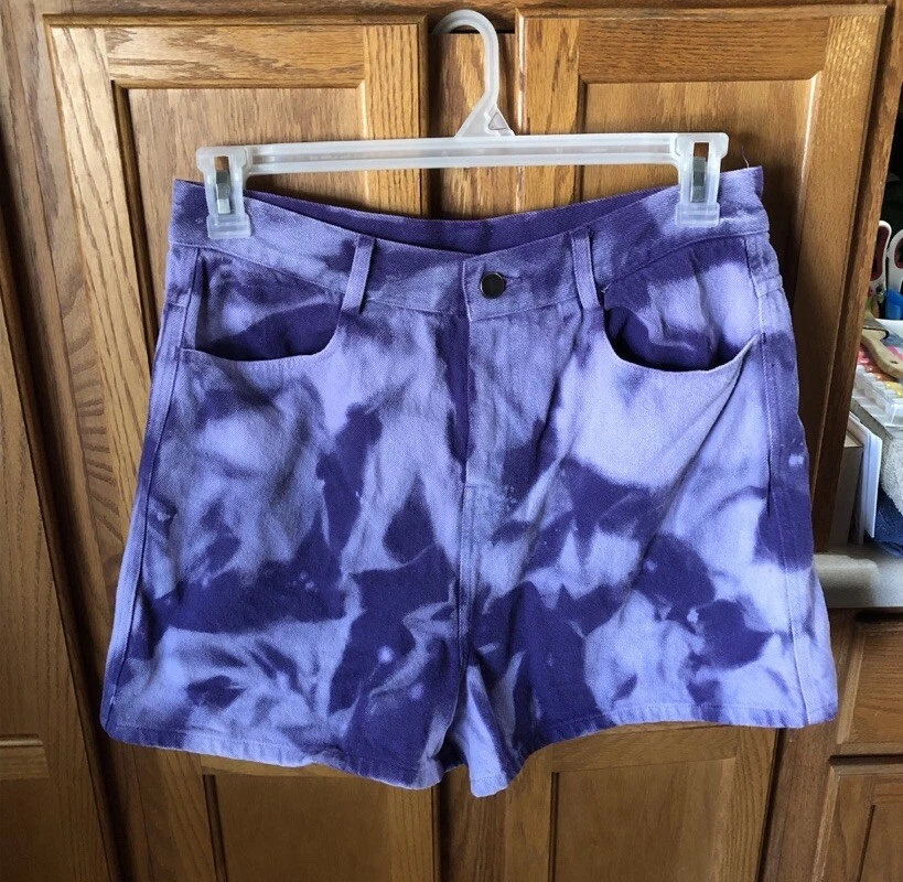 ASSEMBLY NEW YORK Womens Shorts Large High Waisted 100% Cotton Tie Dye Boho Chic - Image 2 of 4