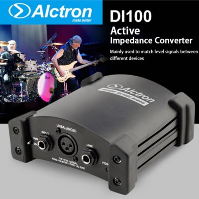 Alctron DI100 Active Direct Box Di Box for Electric Guitar Keyboards Mixer