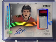 2023-24 Upper Deck Premier Rookie Auto Patch Horizontal Kevin Korchinski! #43/99