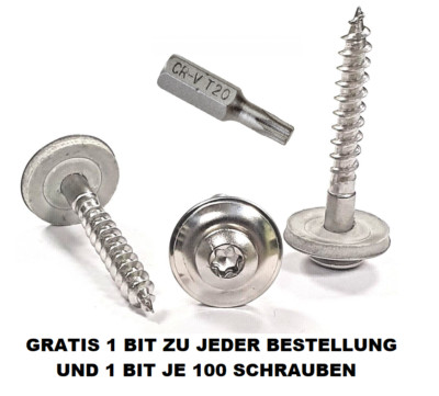 Spenglerschrauben 4,5x20 - 4,5x100 Edelstahl A2 V2A 15mm EPDM Dichtscheibe TX20
