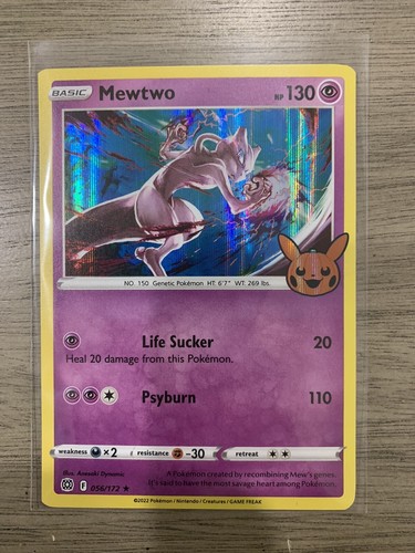 Pokemon Trick Or Trade BOOster Mewtwo Halloween Miscut Error Square 