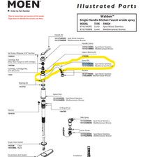 Moen 161376MSRS Spout Kit in Spot Resist Stainless For Walden Faucet 87427MSRS