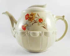 Vintage Enterprise Aluminum Co Drip-O-Lator Coffee Teapot Daffodil Flowers
