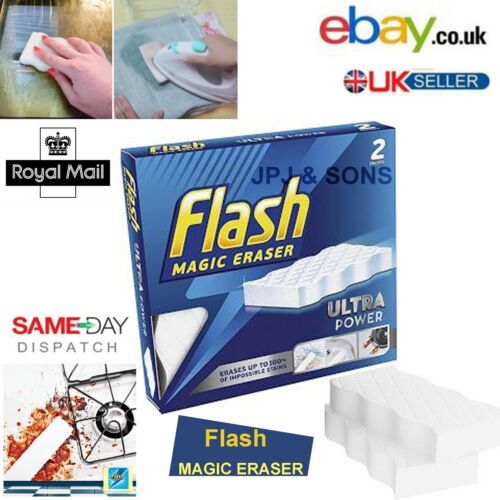 Flash Magic Eraser Ultrapowerf Re-Usable Sponge Remover Stain Scuffs Cleaning UK - Picture 1 of 7