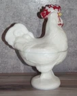 Vintage Westmoreland Milk Glass Rooster Candy Dish 62224 B7