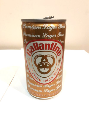 VINTAGE EMPTY BALLANTINE PREMIUM LAGER EMPTY BEER CAN TOP OPENED   EMPTY  