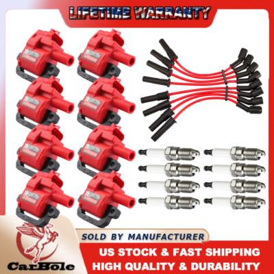 8 Ignition Coil & Spark Plugs & Wries For 2000 Chevrolet Camaro 5.7L V8 UF192