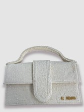 Jacquemus Women's Beige Les Classiques Le Grand Bambino Logo Shoulder Purse Bag.