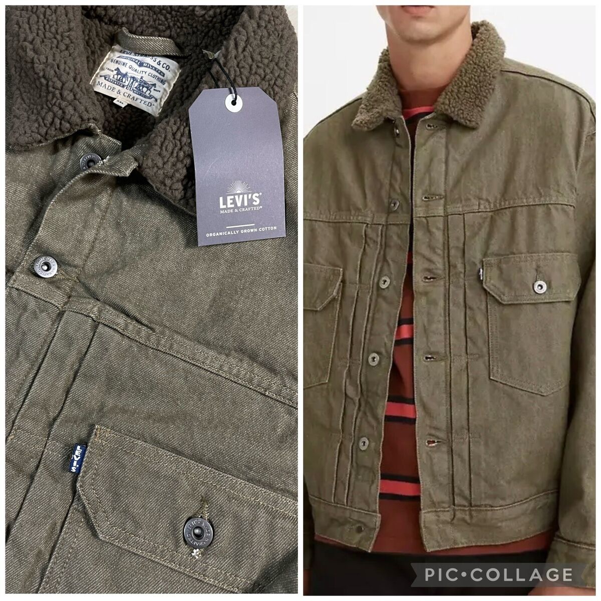 Levis Made & Crafted Men Size 2XL Type II Brown Sherpa Levis Made & Crafted Men Size 2XL Type II Brown Sherpa