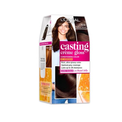 Loreal Paris Casting Creme 4Xmore Glossy Hair Color Darkest Brown 300 87.5g+72ml
