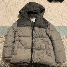Old Navy Unisex Kids Puffer winter Jacket, size xs 5 , color block gray