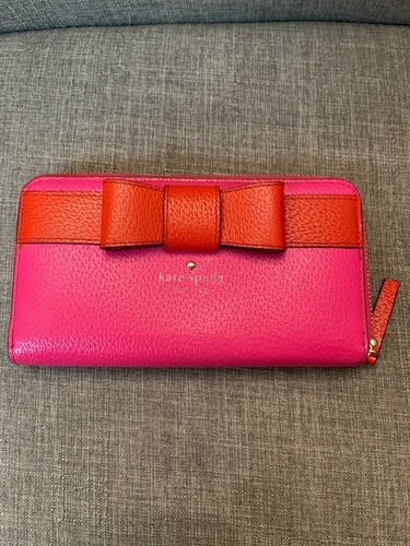 pink kate spade wallet with bow