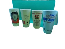 Steve Bartkowski 1975 Cincinnati Reds Icee Dave Kong Kingman lot 4 vintage cup