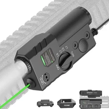 Defentac Mlok/Picatinny Mounted Green Laser Light Combo w/Battery Lever Indic...