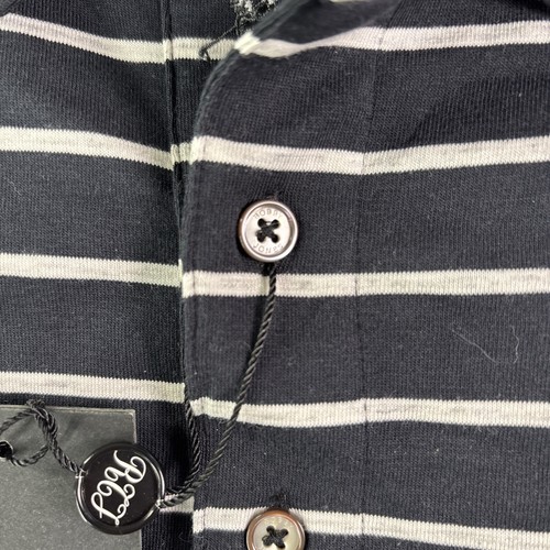 Bobby Jones Polo Golf Shirt Black & White Striped Men’s Cotton Modal SOFT - Picture 6 of 11