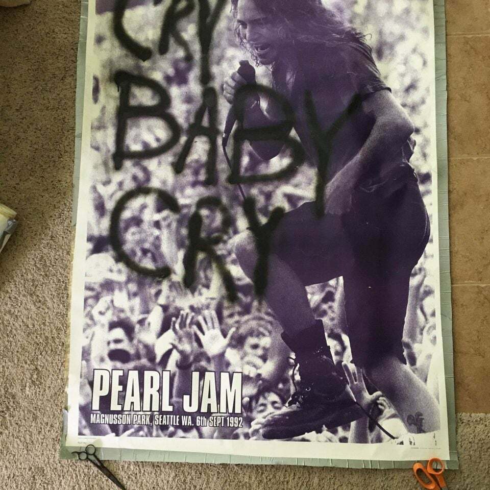 Pearl Jam Subway Poster Magnusson Park, Seattle, WA 1992 Eddie