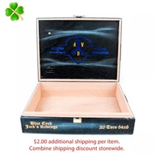 ADV Blue Eyed Jack's Revenge Toro Empty Wood Cigar Box 9.25" x 7" x 2.5"