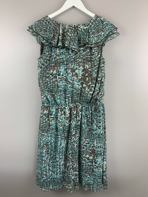 Plus Size 18 Dress Barn Sleeveless Flowy Brown Blue Black Print