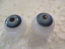 14 mm Blue Round Handblown Glass Eyes 8.5 mm Iris Doll Crafts N37