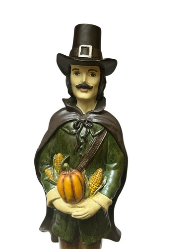 Thanksgiving Pilgrim Figurine Man Statue 13in 2lb 6.6oz Rare Vtg - Picture 5 of 9