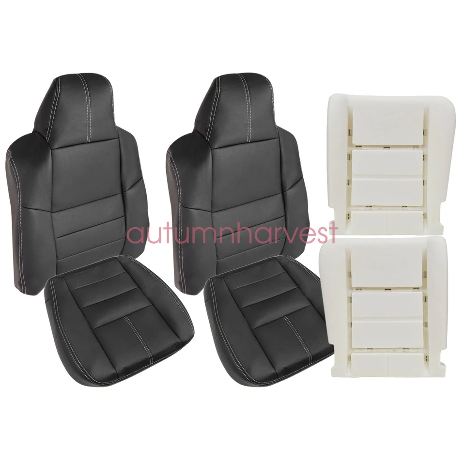 2008-2010 For Ford F250 Super Duty Lariat Front Seat Cover & Foam Cushion Black - Image 2 of 4