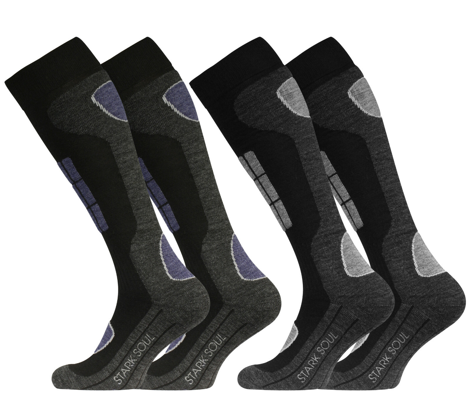Calcetines de esquí - Calcetines de snowboard 2 pares, calcetines de deportes de invierno, acolchado especial