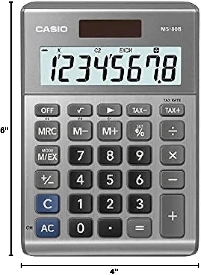 CASIO MS-80B Standard Function Desktop Calculator Silver - Image 2 of 2